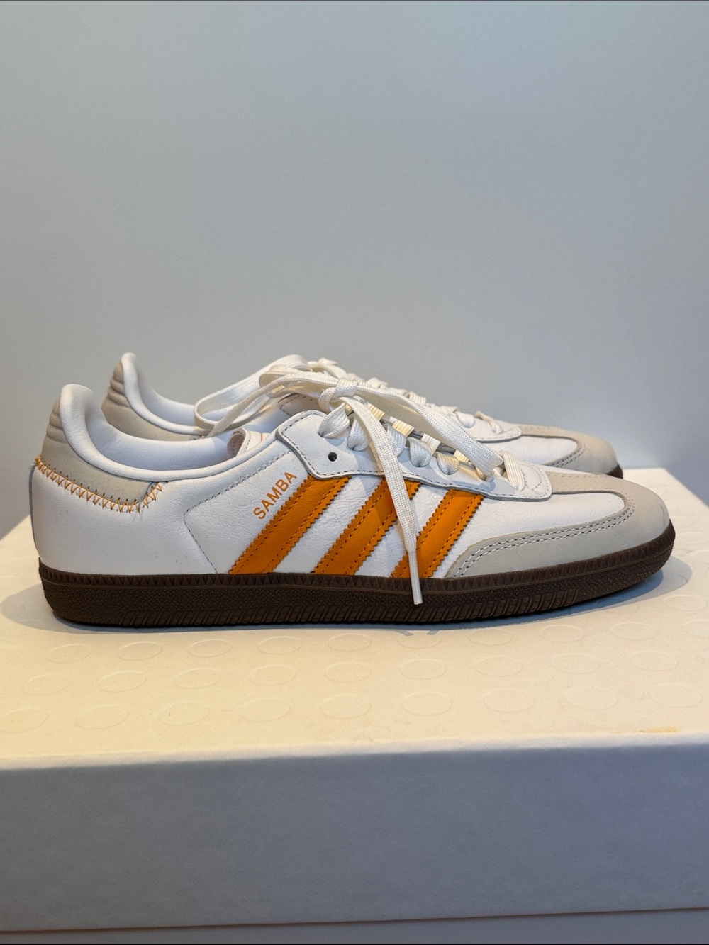 Adidas Samba OG Sneaker - Cloud White/Eqt Orange Stripes IE6521